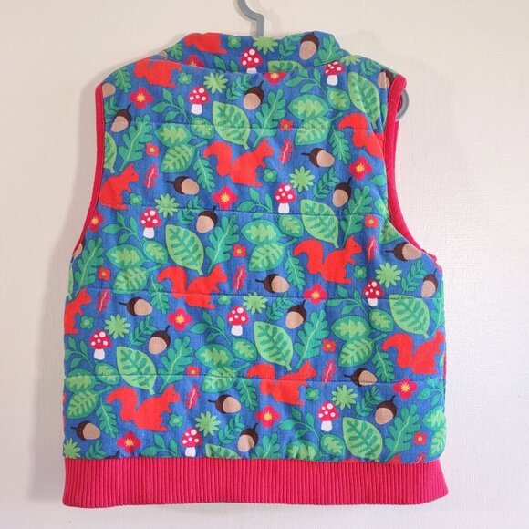 Toby Tiger Reversible Corduroy Vest/Gilet Red Squirrel Retro Kid/Youth 5/6 Yrs - Picture 5 of 10